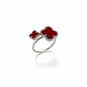 Anel de flor em metal